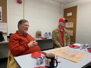 Picture of alumnni in the old map bay/alumni lounge