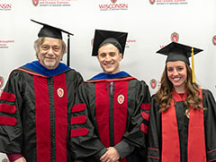 Photo of Prof. Greg Tripoli, Luke Odell, and Aisden Fenrich