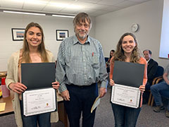 Photo of Juliet Pilewskie, Prof. Greg Tripoli, and Juila Shates