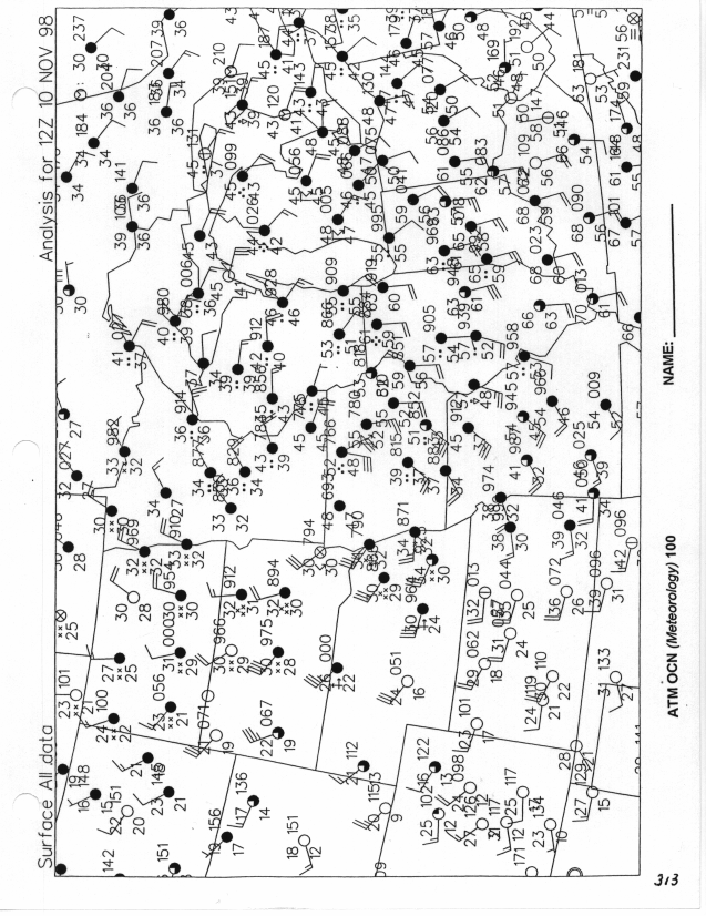 Atm ocn meteorology 100 summer 2004 decoding surface wearher maps